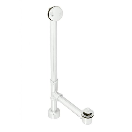 Westbrass Twist & Close Bath Waste, 22" Make-Up, 17 Ga. Tubing in Powdercoated White D3221K-50